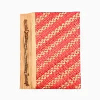 Записная книжка плетёная, 48 листов, 17&times;22&times;2 см, бежево-розовая