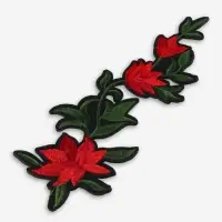 Термоаппликация &laquo;Цветы&raquo;, 20&times;7 см, красная