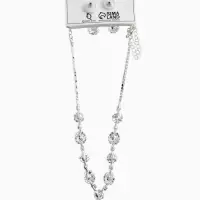 Набор 2 предмета: серьги, колье &laquo;Вечерний шик. Овал&raquo;, бело-ярко-синий в серебре