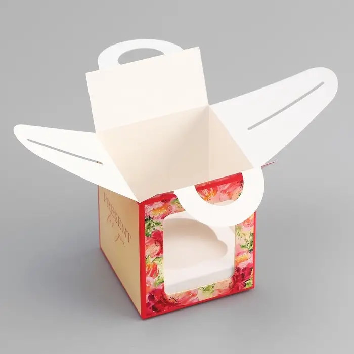 Коробка для 1 капкейка, &laquo;Презент&raquo;, 9.2&times;9.2&times;11.1 см