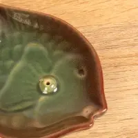 Подставка под благовония &laquo;Экзотическая рыбка&raquo;, 10&times;14&times;2 см, керамика, зелёная