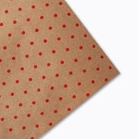 Бумага упаковочная крафт в рулоне &laquo;Горох красный&raquo;, 0.68 х 7 м
