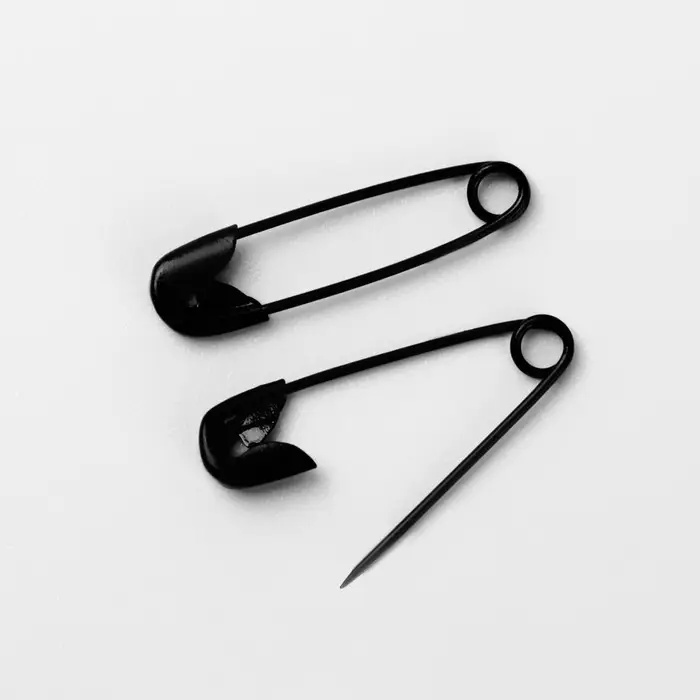 Булавки английские, 19&times;4 мм, 80 шт., цвет чёрный