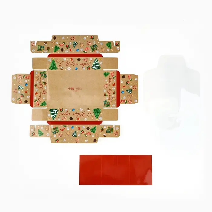 Коробка складная с пластиковой крышкой &laquo;С Новым годом!&raquo;, 16.5 х 11 х 4 см