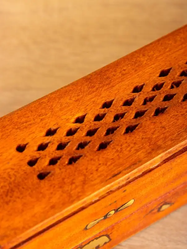 Пенал для благовония двойной с хранением, дерево шишам 30,5 см