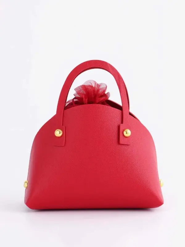 Кожанная подарочная сумочка 14 х 6,5 х 12,8 см красная