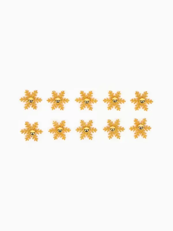 Снежинка "Золото" 3 &times; 3 см (набор 10 шт)
