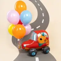 Воздушный шар фольгированный 3D 29" &laquo;Три Кота. Компот в машине&raquo;