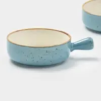 Кокотницы Magistro &laquo;Церера&raquo;, набор 2 шт., 500 мл, d=15 см, фарфор, голубые