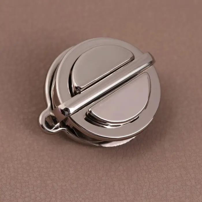 Застёжка для сумки, 3&times;3 см, цвет серебряный