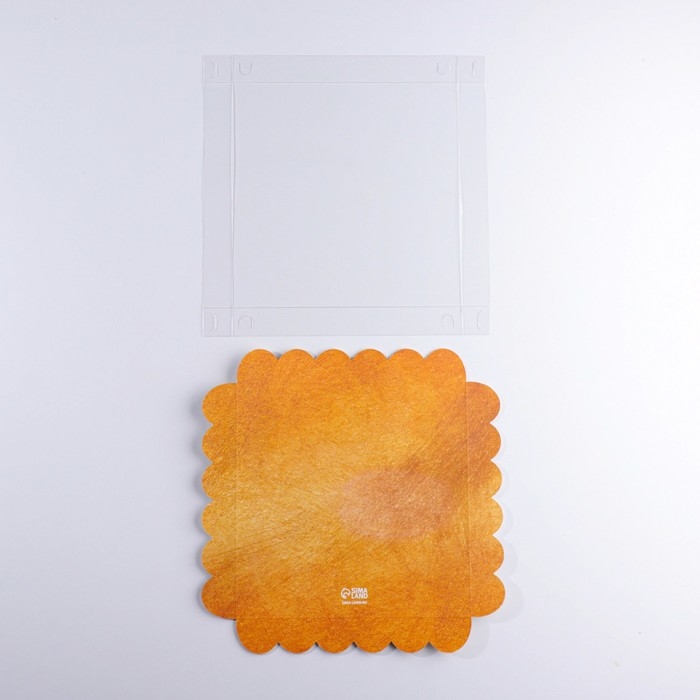 Коробка для печенья, кондитерская упаковка с PVC крышкой, &laquo;Счастье рядом с тобой&raquo;, 21 х 21 х 3 см