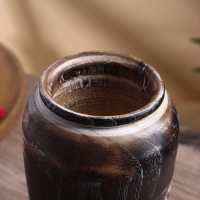 Подсвечник из дерева Джати, d 7 см, 12х12х23 см, цв. темно-коричневый