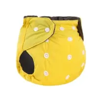 Многоразовый подгузник, угольно-бамбуковая ткань, 3-15 кг, цвет желтый, Крошка Я