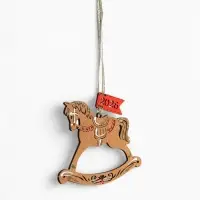 Ёлочное украшение "Лошадка. 2026" 11,5х8,5 см, Дуб-красный