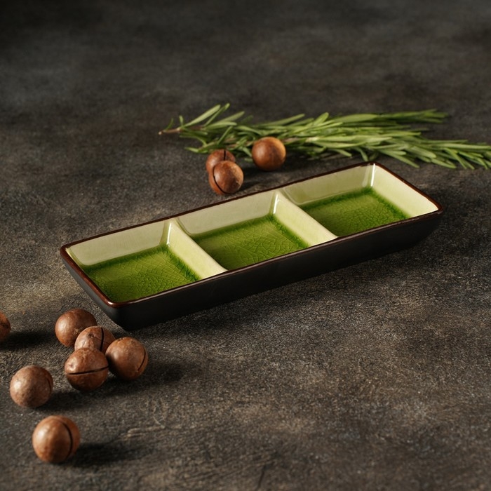 Менажница керамическая 3 секции &laquo;Таллула&raquo;, 20,5&times;7,5&times;2,5 см