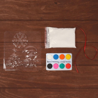 Набор для творчества &laquo;Новогодние игрушки из гипса&raquo; (ёлочка+дед мороз+снежинка)