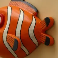 Панно &laquo;Рыба-клоун&raquo;, 20&times;16&times;6 см, дерево, оранжевое