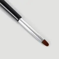 Кисть для наращивания и дизайна ногтей, двусторонняя, полуовал/точечная, 18.5 см, d=0.7 см, чёрная