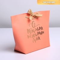 Пакет подарочный, упаковка, &laquo;С тёплыми пожеланиями&raquo;, 19 х 20 х 9 см