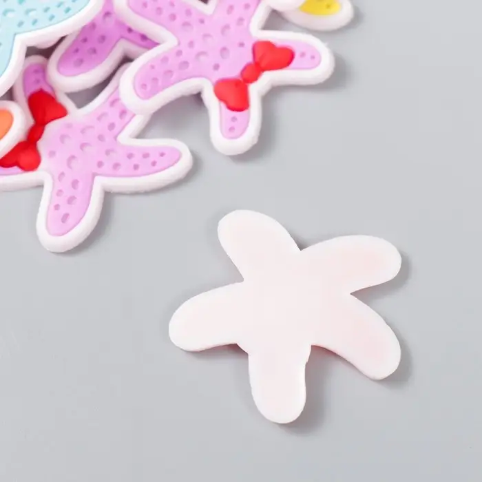 Декор для творчества резина "Морская звезда с бантиком" набор 16 шт 3,5х3,5 см