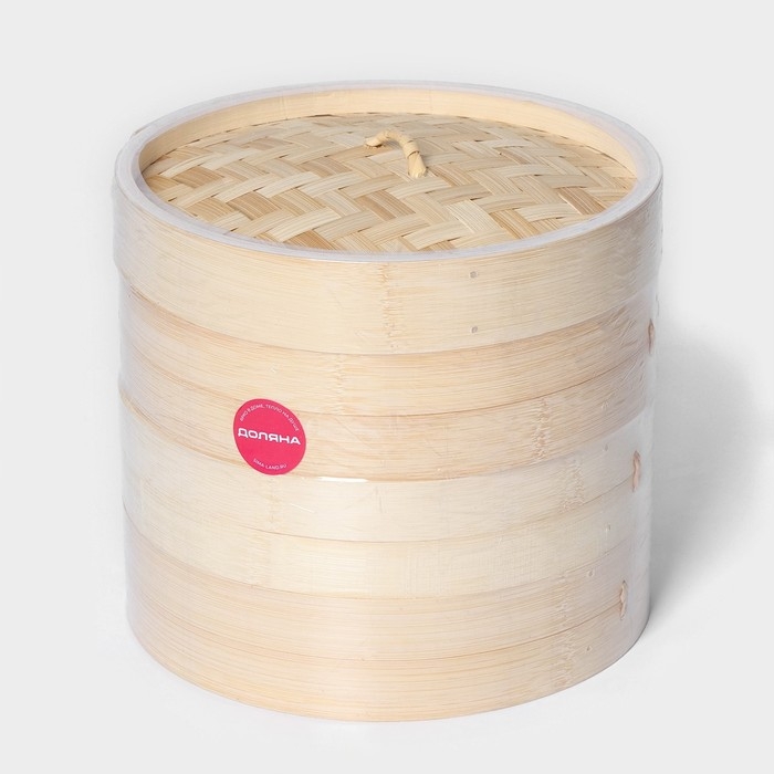 Пароварка Доляна &laquo;Восточная кухня&raquo;, 3 этажа, d=21 см, бамбук