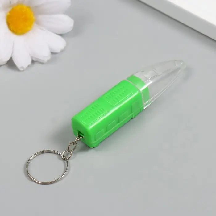 Фонарик брелок для ключей на кольце &laquo;Электропоезд&raquo;, мигает, 7&times;1.2 см, МИКС