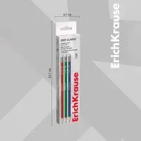 Карандаш чернографитный с ластиком ErichKrause "Deep Classic triangular", НВ, грифель d=2,2 мм, дерево, трехгранный в тубусе, микс