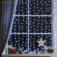 Гирлянда &laquo;Занавес&raquo; 2 &times; 1.5 м с насадками &laquo;Шарики&raquo;, IP20, прозрачная нить, 360 LED, свечение белое, 8 режимов, 220 В