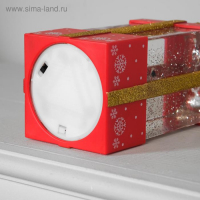 Светодиодная фигура &laquo;Подарок красный&raquo; 10 &times; 19 &times; 10 см, пластик, батарейки ААх3 (не в комплекте), USB, свечение тёплое белое