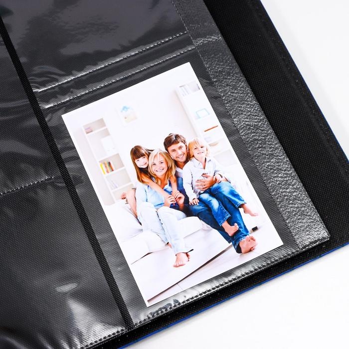 Фотоальбом на 600 фото 10х15 "Кожа питона" кожзам, ярко-синий