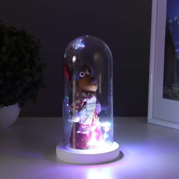 Ночник &laquo;Новогодний олень&raquo; LED 3хААА красный 11х11х22,5см