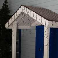 Гирлянда &laquo;Бахрома&raquo; 3 &times; 0.6 м, IP44, УМС, тёмная нить, 160 LED, свечение фиолетовое, 220 В