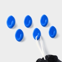 Крючки самоклеящиеся Доляна &laquo;Овал&raquo;, 6 шт, цвет МИКС