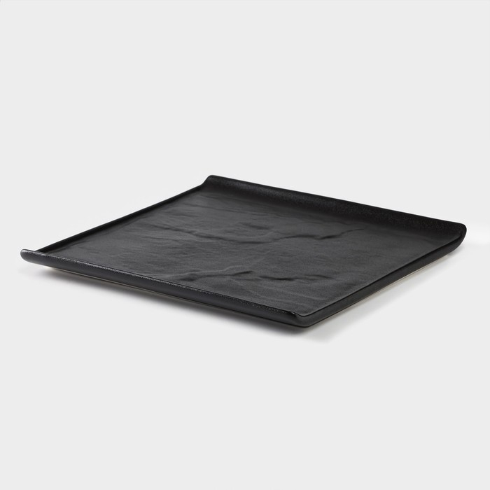 Блюдо фарфоровое для подачи Magistro Pietra lunare, 27,5&times;27,5 см, цвет чёрный