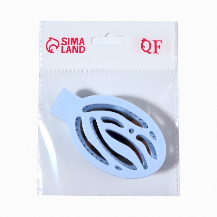 Расчёска массажная, складная, с зеркалом, 9,5 &times; 5,5 см, цвет голубой