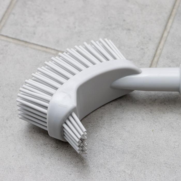 Ёршик для унитаза Доляна, силиконовый, 10&times;5&times;58 см, цвет серый