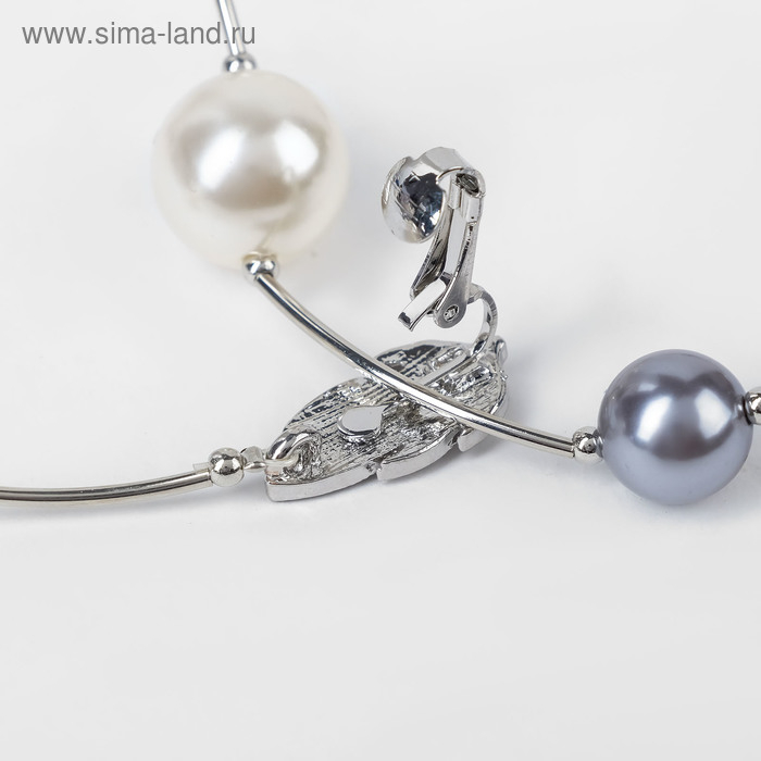 Бусы &laquo;Флёр&raquo; шарики, цвет бело-серый в серебре, длина регулируемая, №12, бусины №16, №20, 40 см