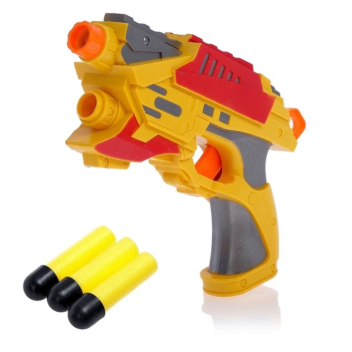 Пистолет &laquo;Воин&raquo;, стреляет мягкими пулями, цвета МИКС