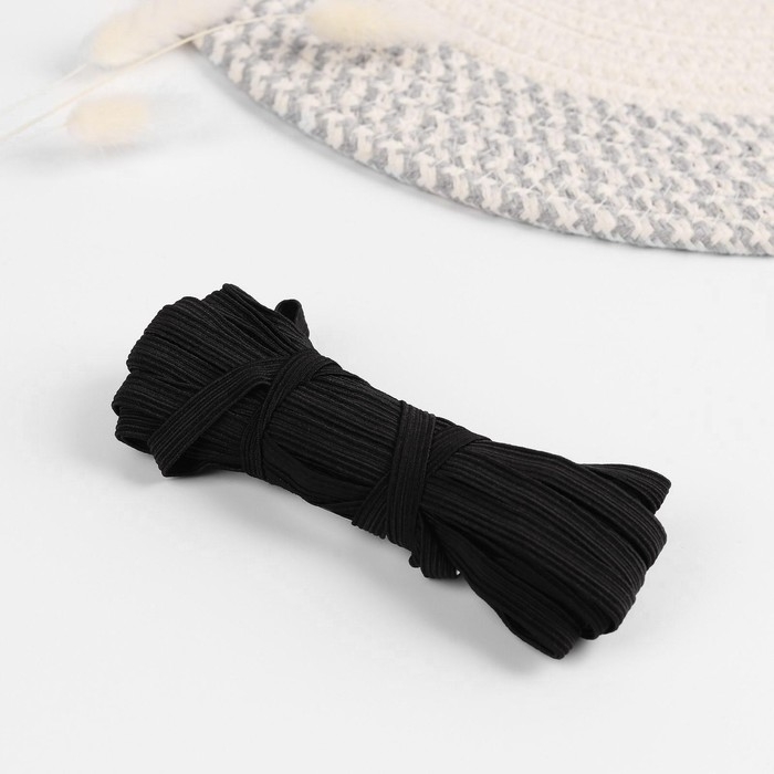 Резинка бельевая, 8 мм, 10 &plusmn; 1 м, цвет чёрный, цена за 1 штуку