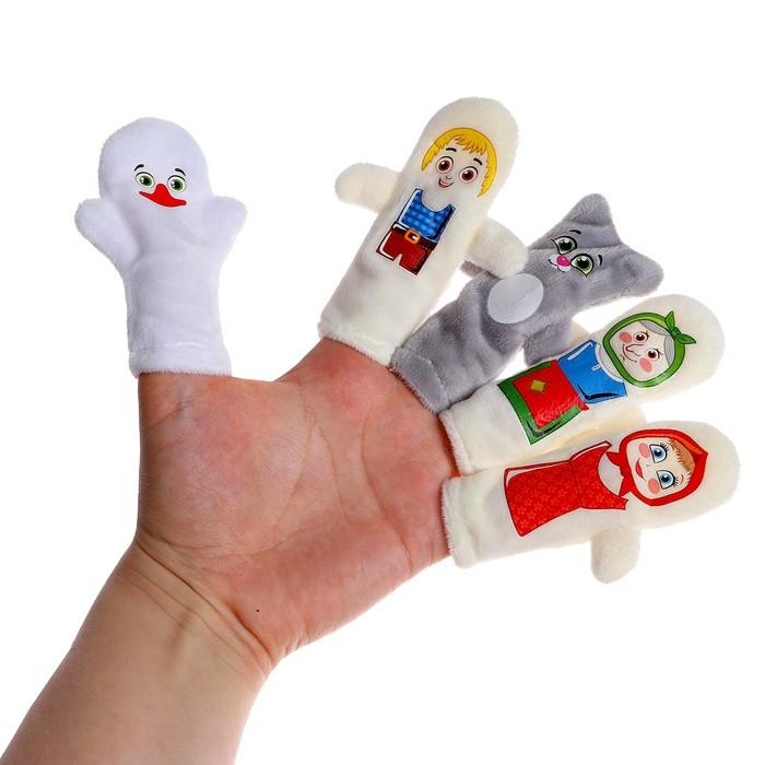 Пальчиковый театр &laquo;Гуси-лебеди&raquo;, набор: 5 персонажей, сценарий