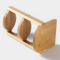 Банки для хранения сыпучих продуктов с ложками на бамбуковой подставке BellaTenero, 7 предметов: 3 банки 150 мл, 3 ложки, фарфоровая, цвет белый