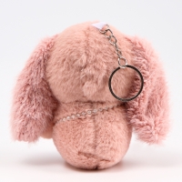 Мягкая игрушка &laquo;Зайка&raquo;, на брелоке, 11 см, цвет тёмно-розовый