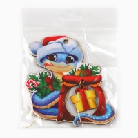 Ёлочная игрушка новогодняя &laquo;Новогодний змейка&raquo;, на Новый год, 8,9 х 9,1 см