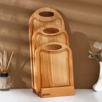Набор разделочных досок на подставке Adelica, 3 шт: 38&times;18, 30&times;18, 22&times;18 см, берёза