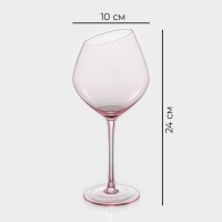 Набор бокалов из стекла для вина Magistro &laquo;Иллюзия&raquo;, 550 мл, 10&times;24 см, 2 шт, цвет розовый