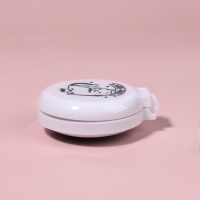 Расчёска массажная &laquo;Коты&raquo;, складная, с зеркалом, 6,5 &times; 2,5 см, цвет белый