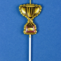 Свеча в торт "Кубок", 11 см, золотая