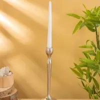 Подсвечник "Лёд" алюминий 28 см, цв. серебро