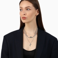 Кулон &laquo;Цепь&raquo; фламинго, цвет серебро