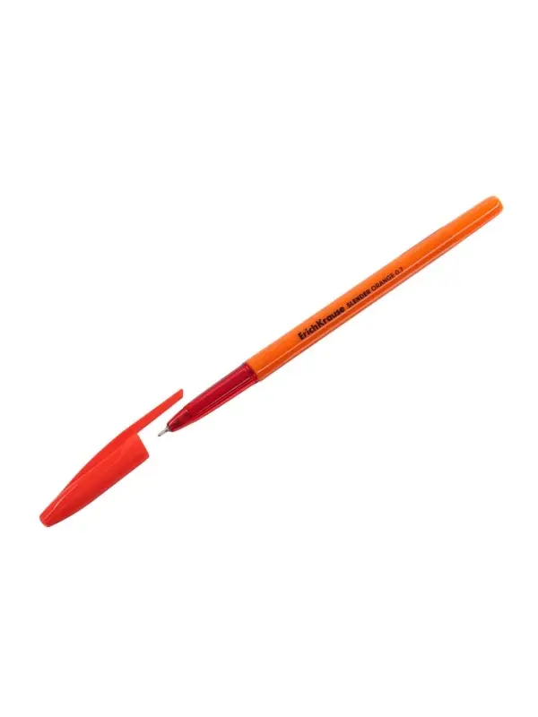 Ручка шариковая ErichKrause Slender Stick Orange, Super Glide, 0.7 мм, красная